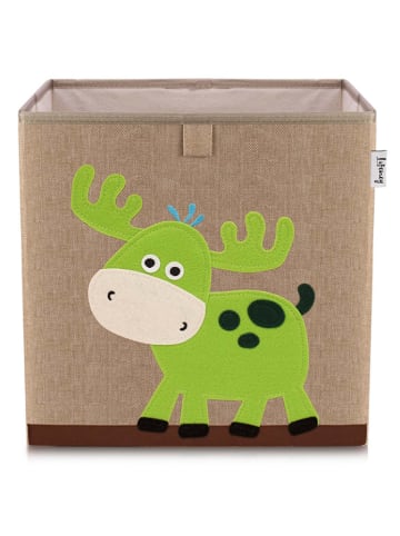 Lifeney Pudełko "Deer" w kolorze jasnobrązowo-zielonym - 33 x 33 x 33 cm