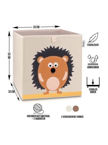 Lifeney Aufbewahrungsbox "Igel" in Beige/ Hellbraun - (B)33 x (H)33 x (T)33 cm