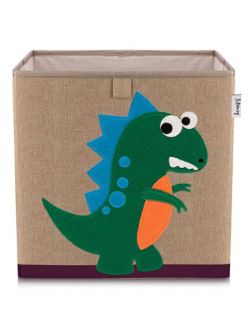 Lifeney Pudełko "Dino" w kolorze jasnobrązowo-zielonym - 33 x 33 x 33 cm