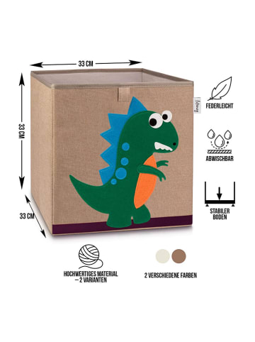 Lifeney Pudełko "Dino" w kolorze jasnobrązowo-zielonym - 33 x 33 x 33 cm