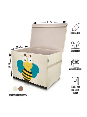 Lifeney Aufbewahrungsbox "Biene" in Beige/ Gelb - (B)51 x (H)36 x (T)36 cm