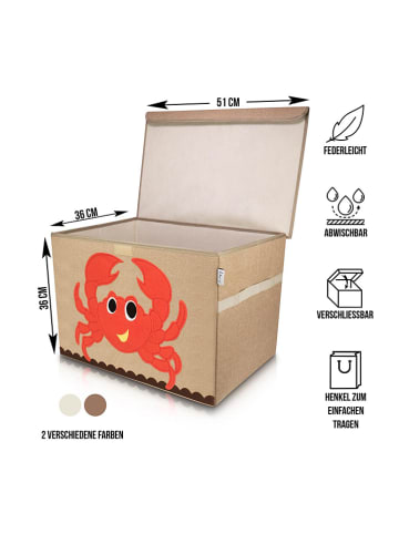 Lifeney Aufbewahrungsbox "Krabbe" in Hellbraun/ Orange - (B)51 x (H)36 x (T)36 cm