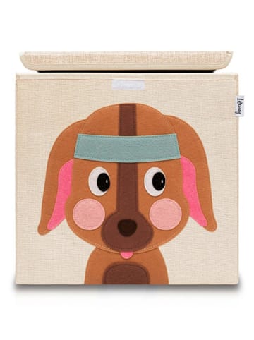 Lifeney Pudełko "Dog" w kolorze jasnobrązowo-beżowym - 33 x 33 x 33 cm