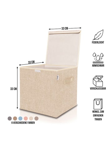 Lifeney Pudełko w kolorze kremowym - 33 x 33 x 33 cm