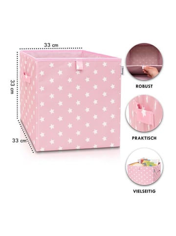 Lifeney Pudełko "Stars" w kolorze jasnoróżowym - 33 x 33 x 33 cm