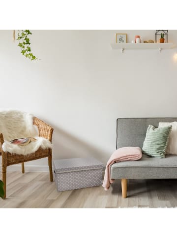 Lifeney Pudełka (2 szt.) "Dots" w kolorze jasnoszarym - 37 x 21 x 25 cm