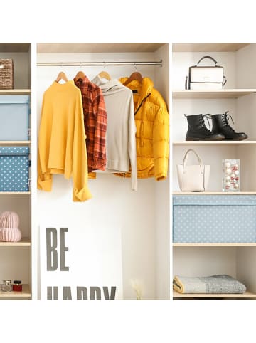 Lifeney Pudełka (2 szt.) "Dots" w kolorze błękitnym - 37 x 21 x 25 cm