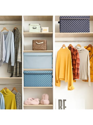 Lifeney 2er-Set: Aufbewahrungsboxen "Punkte" in Türkis - (B)37 x (H)21 x (T)25 cm