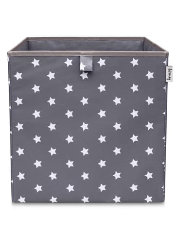 Lifeney Aufbewahrungsbox "Sterne" in Anthrazit - (B)33 x (H)33 x (T)33 cm