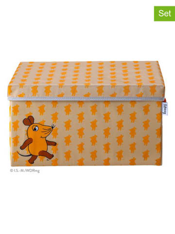 Lifeney Pudełka (2 szt.) "Mau" w kolorze pomarańczowym - 37 x 21 x 25 cm