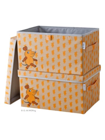 Lifeney 2er-Set: Aufbewahrungsboxen "Mau" in Orange - (B)37 x (H)21 x (T)25 cm
