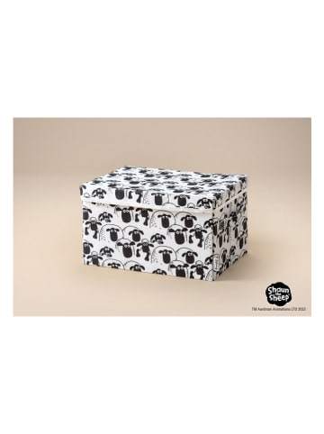 Lifeney Aufbewahrungsbox "Shaun" in Weiß/ Schwarz - (B)37 x (H)21 x (T)25 cm