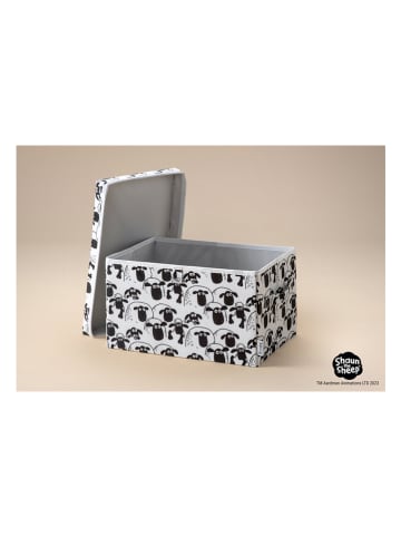 Lifeney Aufbewahrungsbox "Shaun" in Weiß/ Schwarz - (B)37 x (H)21 x (T)25 cm