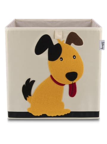 Lifeney Pudełko "Dog" w kolorze beżowo-pomarańczowym - 33 x 33 x 33 cm