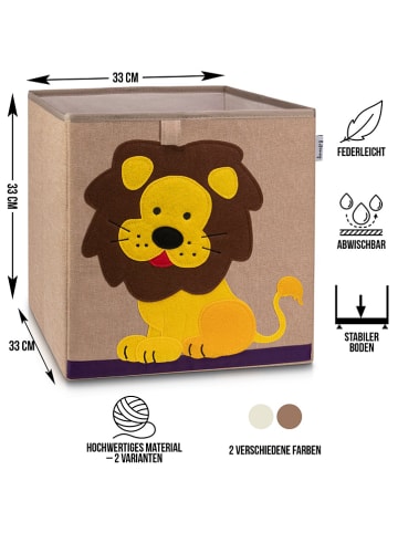 Lifeney Pudełko "Lion" w kolorze jasnobrązowo-żółtym - 33 x 33 x 33 cm
