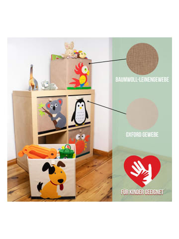 Lifeney Pudełko "Leopard" w kolorze beżowo-pomarańczowym - 33 x 33 x 33 cm