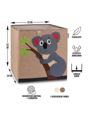 Lifeney Pudełko "Koala" w kolorze jasnobrązowo-szarym - 33 x 33 x 33 cm