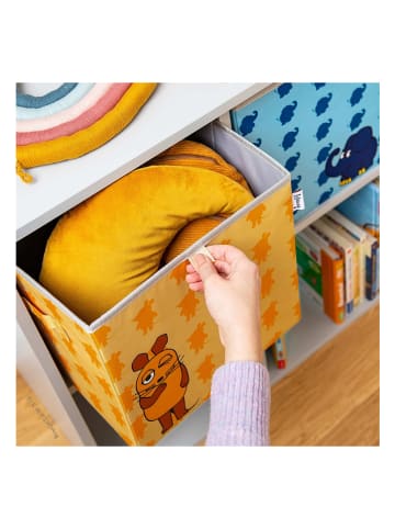 Lifeney 2er-Set: Aufbewahrungsboxen "Maus" in Blau/ Orange - (B)30 x (H)30 x (T)30 cm