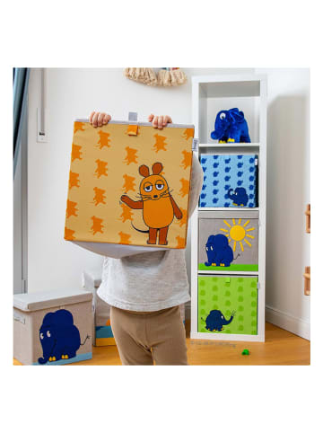 Lifeney 2er-Set: Aufbewahrungsboxen "Maus" in Grün/ Orange - (B)33 x (H)33 x (T)33 cm