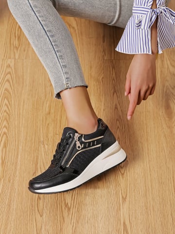 Sixth Sens Keilsneakers in Schwarz