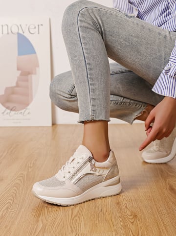 Sixth Sens Keilsneakers in Beige