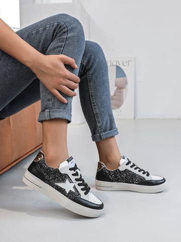 Sixth Sens Sneakersy w kolorze czarno-szaro-białym