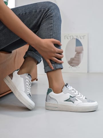 Sixth Sens Sneakers wit/zilverkleurig