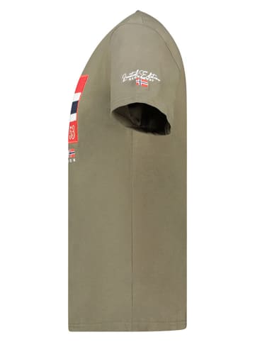 Geographical Norway Koszulka "Newflag" w kolorze khaki