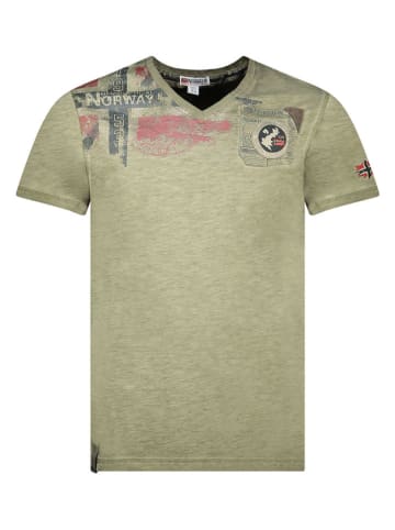 Geographical Norway Koszulka "Jamo" w kolorze khaki