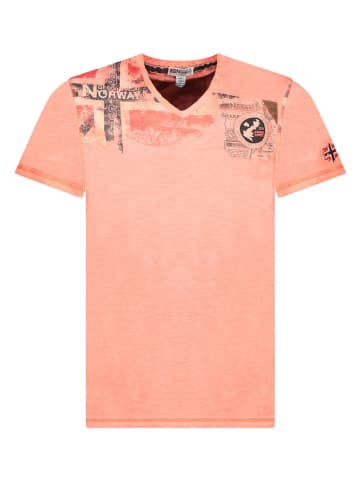 Geographical Norway Koszulka "Jamo" w kolorze koralowym