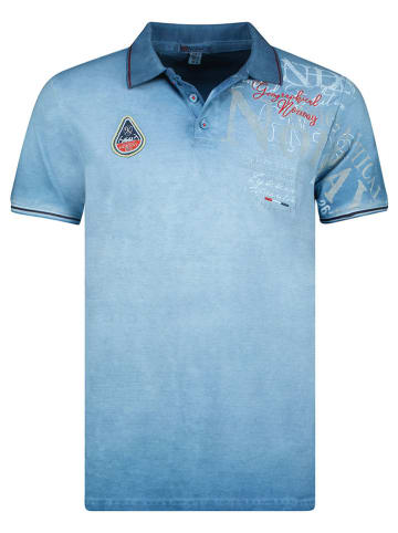 Geographical Norway Koszulka polo "Adventure" w kolorze błękitnym