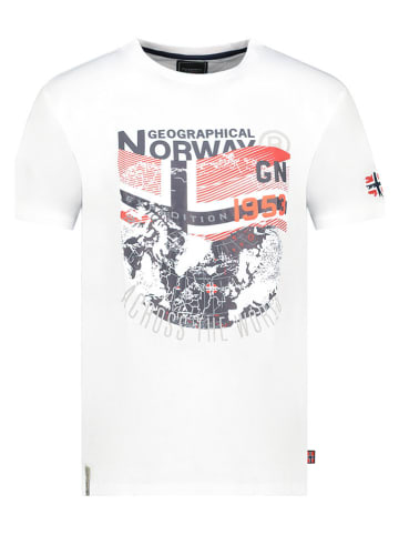 Geographical Norway Koszulka "Jacross" w kolorze białym