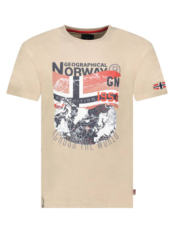 Geographical Norway Koszulka "Jacross" w kolorze beżowym