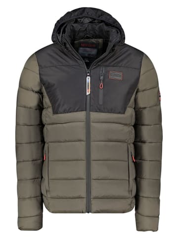 Geographical Norway Kurtka pikowana "Batilo" w kolorze oliwkowo-czarnym