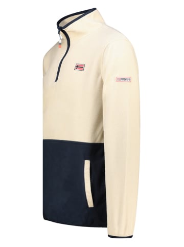 Geographical Norway Fleece trui "Touki" crème/donkerblauw