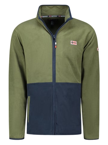 Geographical Norway Fleece trui "Touki" kaki/donkerblauw