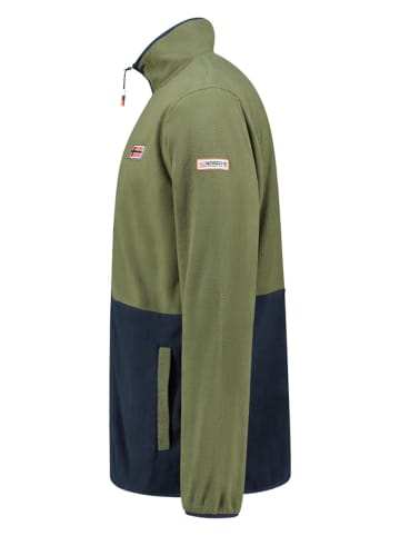 Geographical Norway Fleece trui "Touki" kaki/donkerblauw
