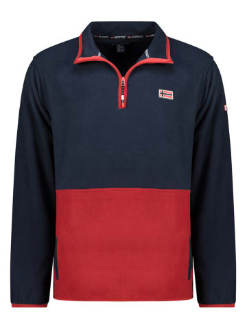 Geographical Norway Bluza polarowa "Touki" w kolorze granatowo-czerwonym