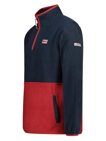 Geographical Norway Fleecepullover "Touki" in Dunkelblau/ Rot