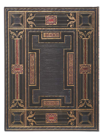 Paperblanks Notatnik "Onyx" w kolorze złoto-czarnym w linie - 17,5 x 23 cm