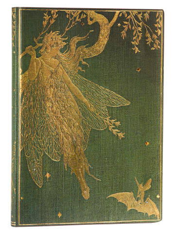 Paperblanks Notatnik "Olive Fairy" w kolorze zielonym w linie - 12 x 17,5 cm