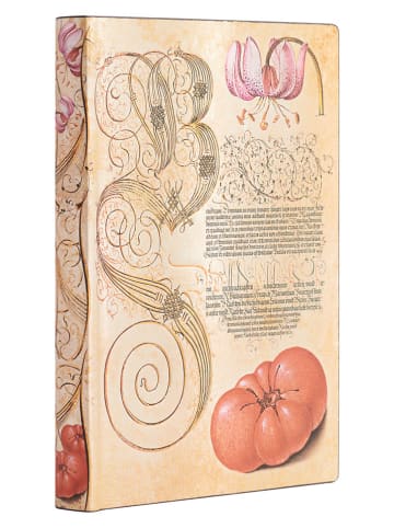 Paperblanks Notatnik "Lily & Tomato" w kolorze beżowym w linie - 9,5 x 14 cm