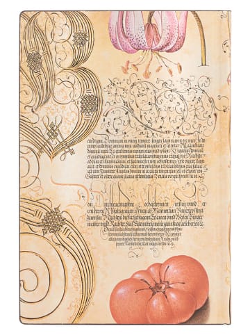 Paperblanks Notatnik "Lily & Tomato" w kolorze beżowym w linie - 9,5 x 14 cm