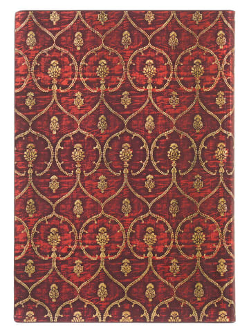 Paperblanks Notatnik "Velvet Red" w kolorze czerwonym w linie - 12 x 17,5 cm