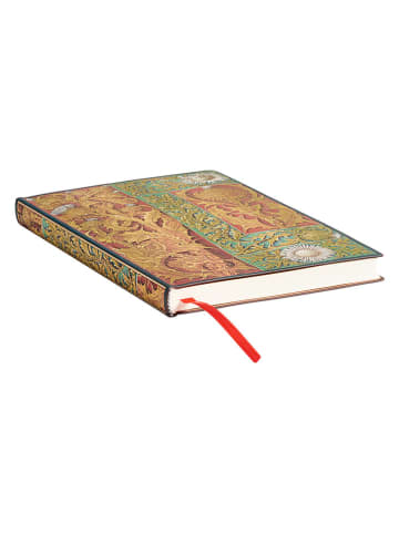 Paperblanks Liniertes Notizbuch ''Wilde Distel'' in Türkis/ Rot/ Gold - (B)13 x (H)18 cm