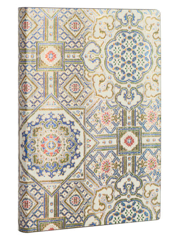 Paperblanks Gelinieerde notitieboek ''Ashta'' beige/groen/blauw - (B)13 x (H)18 cm