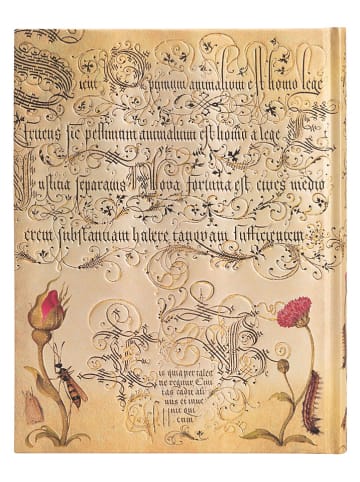 Paperblanks Notatnik "Flemish Rose" w kolorze beżowym w linie - 18 x 23 cm