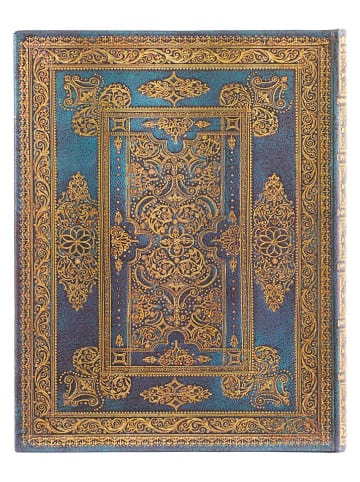 Paperblanks Notatnik "Blue Luxe" w kolorze złoto-niebieskim w linie - 17,5 x 23 cm