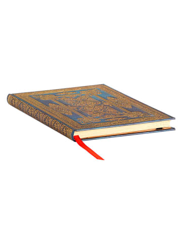 Paperblanks Notatnik "Blue Luxe" w kolorze złoto-niebieskim w linie - 17,5 x 23 cm