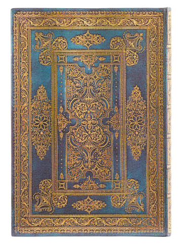 Paperblanks Notatnik "Blue Luxe" w kolorze złoto-niebieskim - 12 x 18 cm